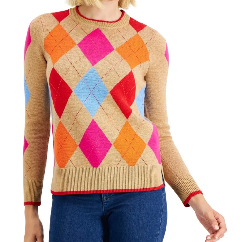 NWOT Charter Club Argyle Sweater